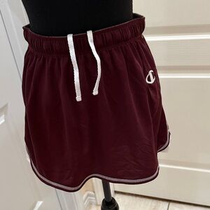 Champion Women's Maroon Athletic Skirt with White Drawstring